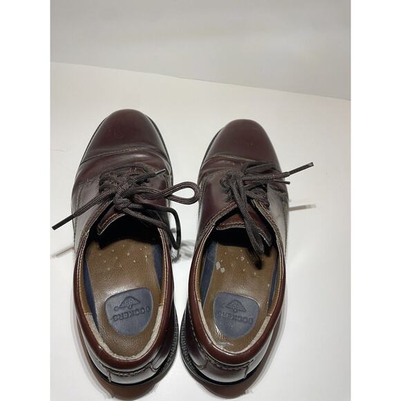 Dockers Dress Shoes Mens 10.5 M Chunky Low Work Oxford Brown Leather Lace Up - Picture 8 of 8